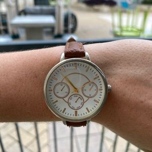 brown leather watch